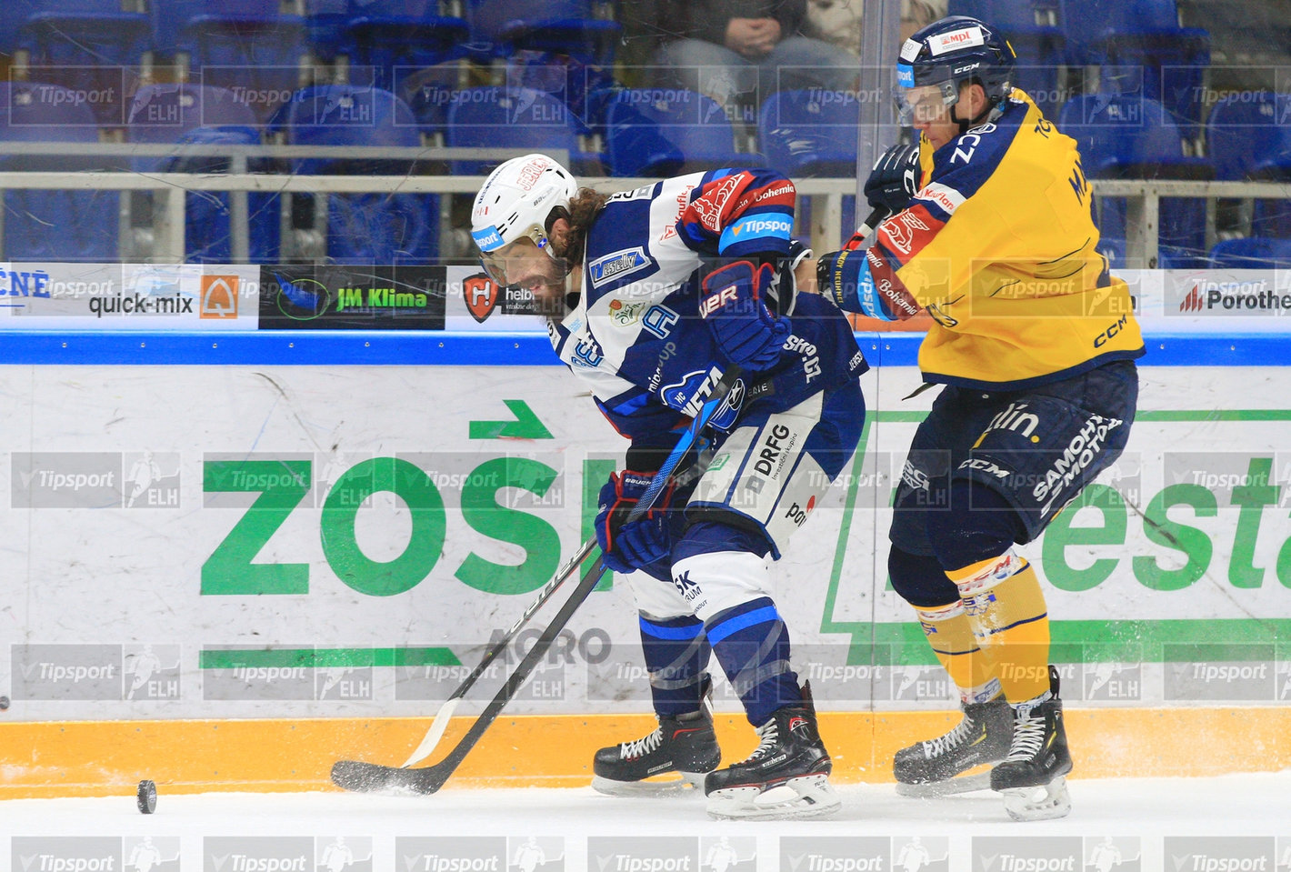 Peter Mueller uniká Robertsu Mamčicsovi (foto: Ivo Dostál)